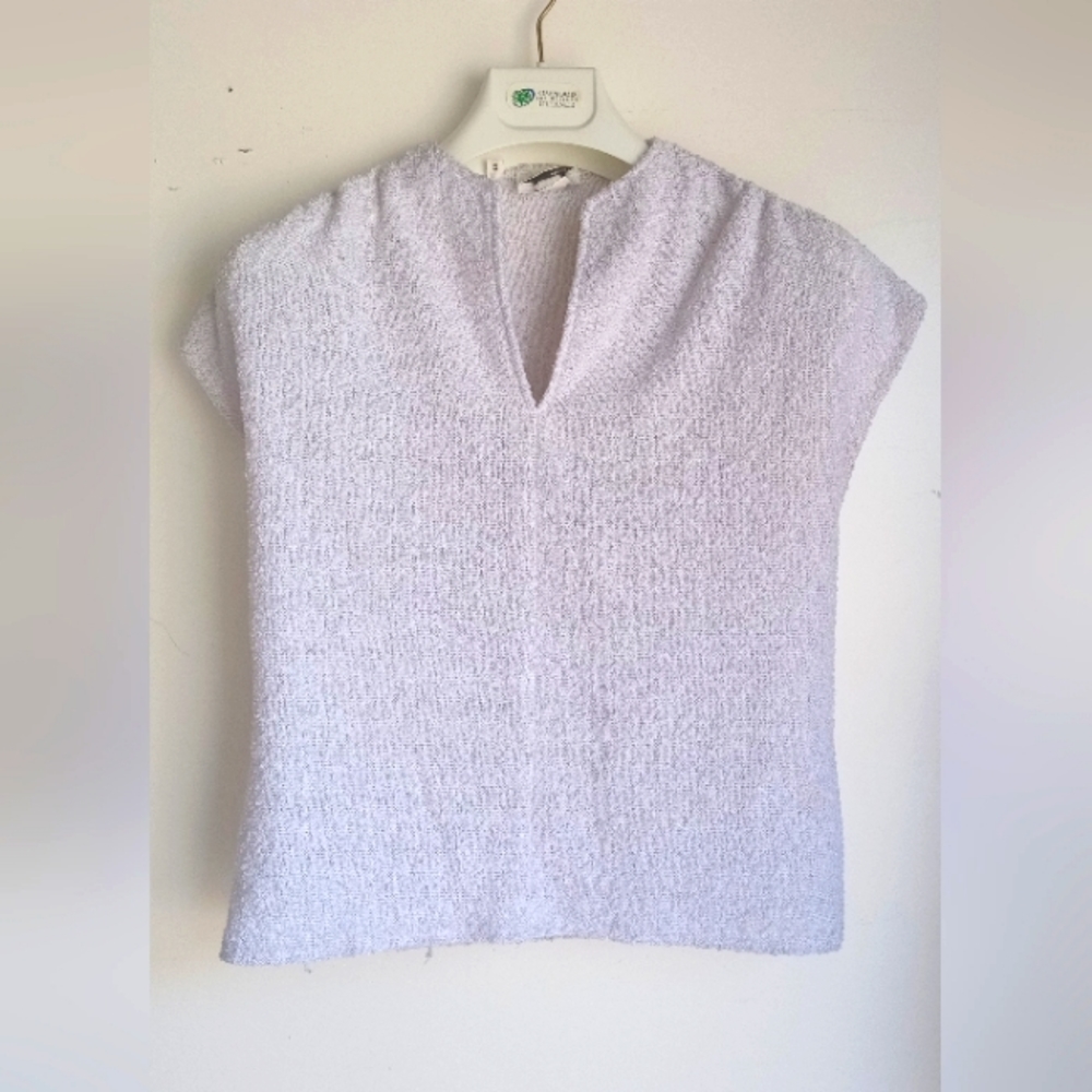 Parade NY- Capped Sleeved Shirt- Off White- 12- 50's Vintage